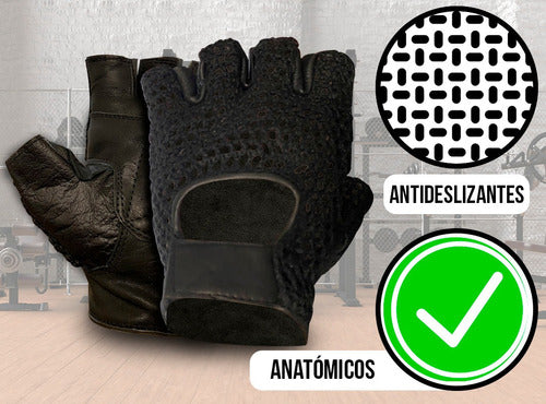 Forest Guantes Gym Deportivos Pesas Gimnasio Con Cuero Resistente 4