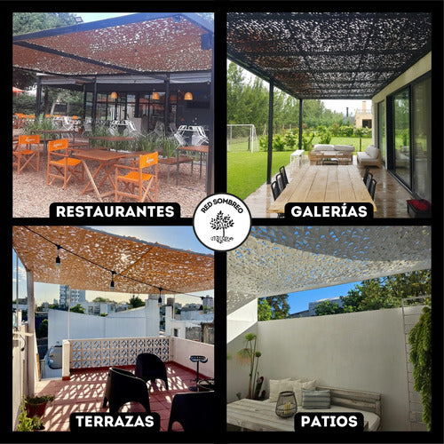 Redsombreo Media Sombra Camuflaje Reforzada 3x2 Con Kit Techo Pergola 2