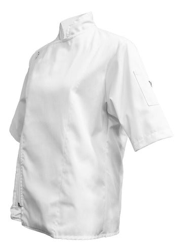 ABC Chef Short Sleeve White Chef Jacket with Zipper 0