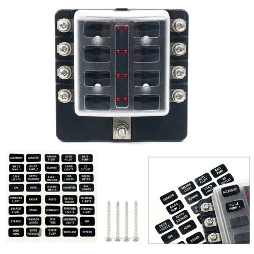 ATC ATO Circuit Car Fuse Terminal Box - 8 Terminals 0