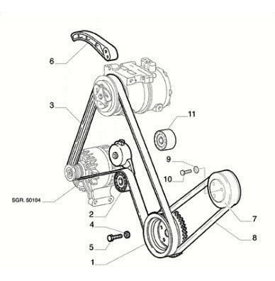 2 Drive Belts V-Ribbed + 2 Tensioner Pulleys Fiat Palio Grand Siena Uno 1.4 Evo 1