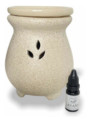 Artesanal Electric Ceramic Warmer + Lamp + Pure Essential Oil 10ml 0