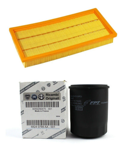 Original Fiat Air + Oil Filter Kit for Fiat Doblo 1.4 All Models 0