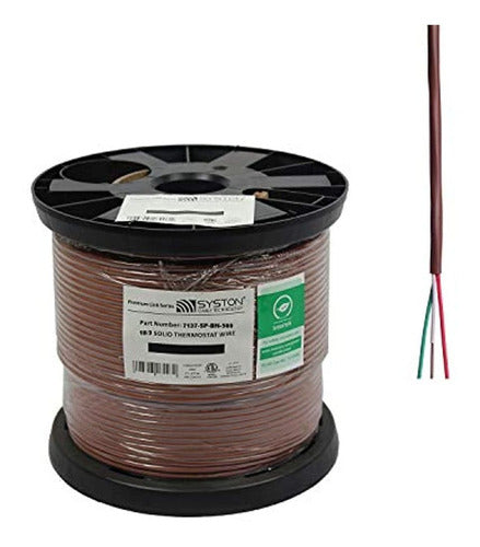 Syston Cable Technology 18/3 Solido, Cable De Termostato HVAC, UL / ETL CL3R / CMR 0