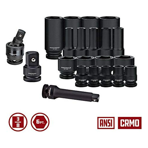 Powerbuilt 949011 38 Drive Master Impact Socket Set 40 Pieza 1