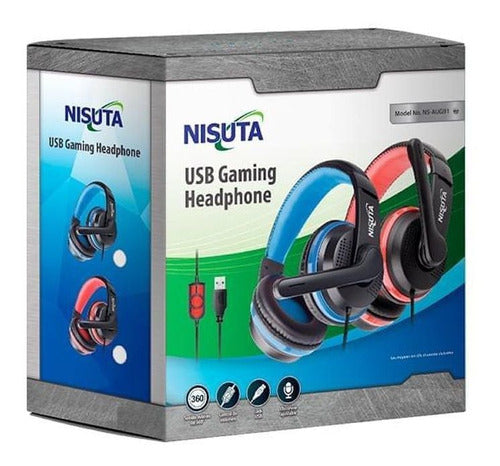 Nisuta USB Gamer Headset with Microphone Blue NS-AUG91-A 2