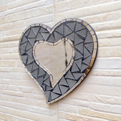 Pushkar Tienda 20 Cm Imported Indonesian Heart Mirror with Mosaic 2