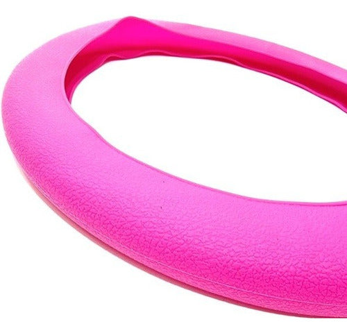 Universal Adjustable Pink Silicone Steering Wheel Cover 1