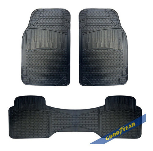 Goodyear PVC 3-Piece Car Mat Set and Steering Wheel Cover Kit 2