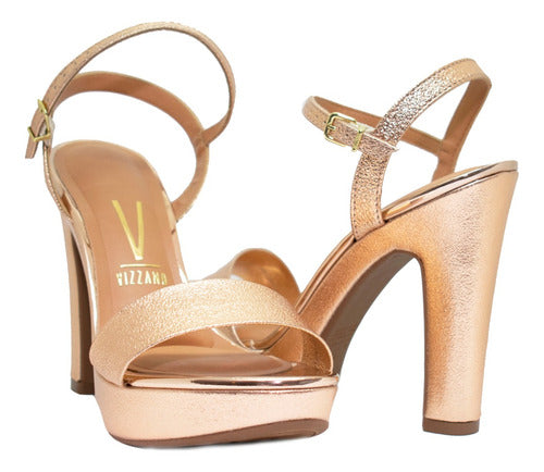 Vizzano Women's Gold and Silver Platform High Heel Sandals 5