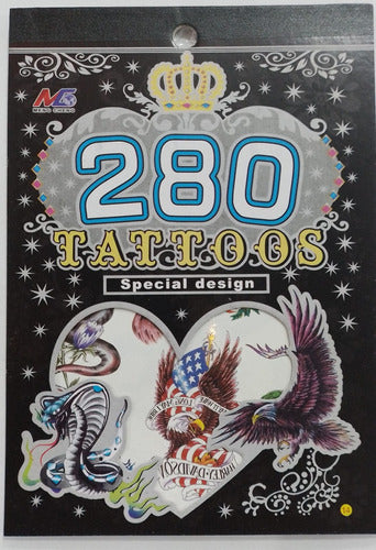 Temporary Self-Adhesive Tattoos Variety Pack 6 Sheets 64
