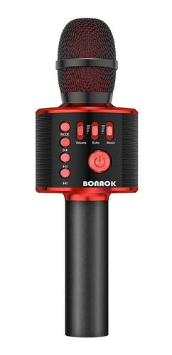 Microfono Inalambrico Bluetooth Wireless Bonaok. Negro/rojo 0