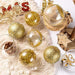 XmasExp Christmas Ball Ornaments Set - 3 Designs Gold 7cm 2