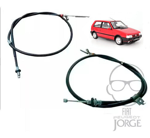 Fiat Juego De Cables Freno Mano Uno 70s Kit Por Dos Cables 1