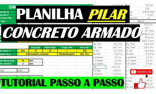 Planilha Pilar De Concreto Armado Calculo - Com Tutorial 0