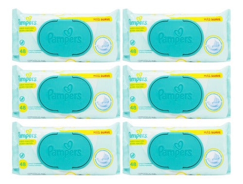 Pampers Kit X6 Toallitas Húmedas Bebés Recién Nacidos Suaves 0