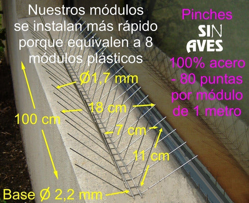 Grupo-Botix 10m Pinche Puas Espanta Pinchos Ahuyenta Palomas Control Ave 5