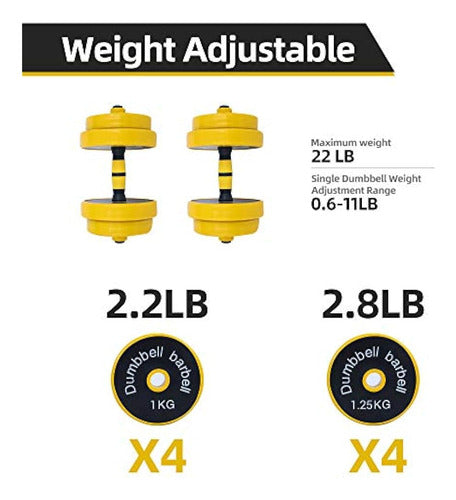 Par De Pesas Con Mancuernas Ajustables Nice C, Juego 2 En 1 2