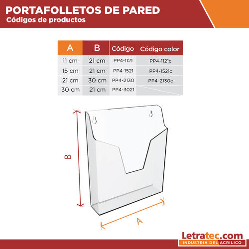 Porta Folletos Pared Acrílico A5 Pp4-1521-12 Pack/12 2