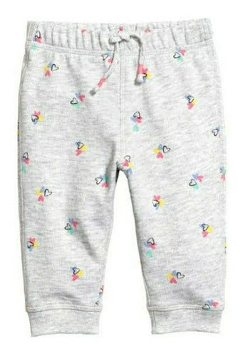 H&M Jogging Pants Baby - Grey with Hearts 0