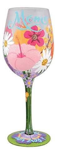 Enesco Designs By Lolita I Love You Mom Flowers Copa De Vino 0