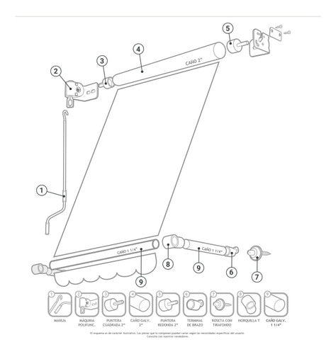 Kit Toldo Completo Envío Gratis 4 Mts Ancho X 1.50 Mts Largo 1