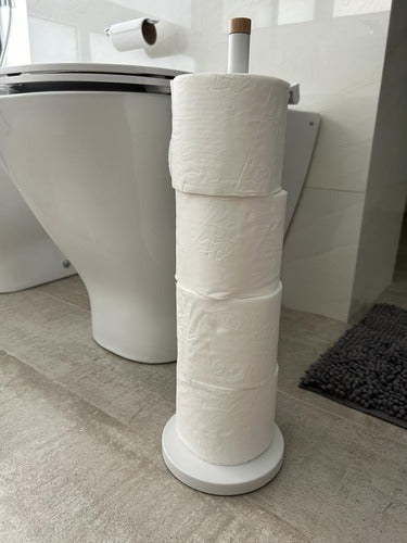 Rinnovo White Nordic Floor Toilet Paper Holder 2