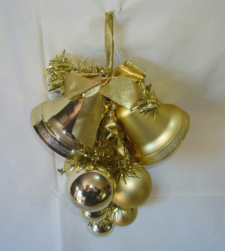 Golden Christmas Cluster Ornament with Hanging Bells 3