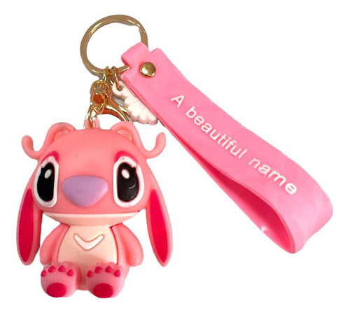 Generic Angel Pink Stitch Rubber Keychain Ideal for Gift 1