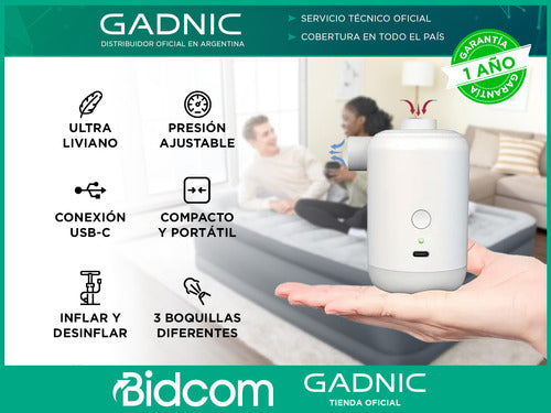 Portable Electric Inflator Gadnic AIRPUMP13 Adjustable USB 600 L/min 1
