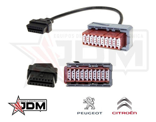 Adaptador Peugeot 30 Pines A Obd2 De 16 Pin + Programa 5