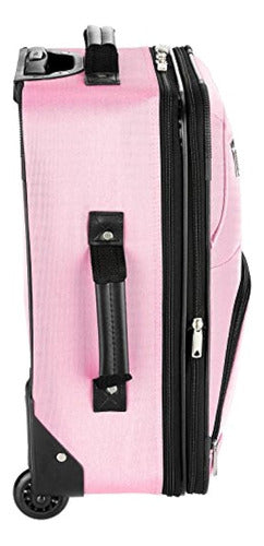 Rockland Vertical Fashion Softside Luggage Set, Pink 4