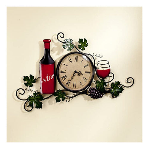 Fox Valley Traders Wall Clock with Wine Motif 1