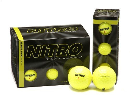 Nitro Tour Distancia Bolas De Golf (pack De 12, Amarillo) 0