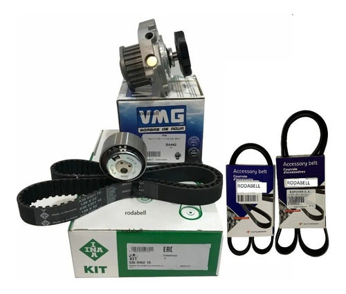 INA Distribution Kit for Fiat Punto 1.4 8v Fire + Water Pump + Poly V Belts 0