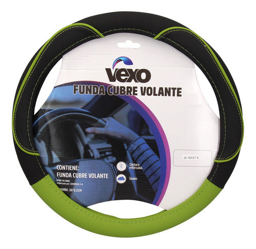 Universal Steering Wheel Cover (Diam.38) Cool Line Black/Green 0