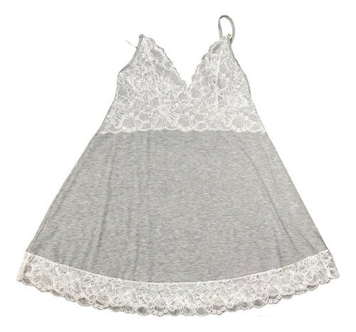 Maternity Nightgown with Fine Straps and Lace Poem 1114 1