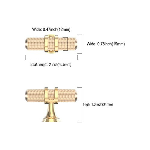 Coinkoly 10 Pack Gold Knurled Cabinet Knobs 5