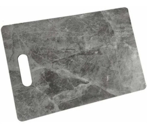 Marble-Look Plastic Coated Serving Chopping Board 43x30 2