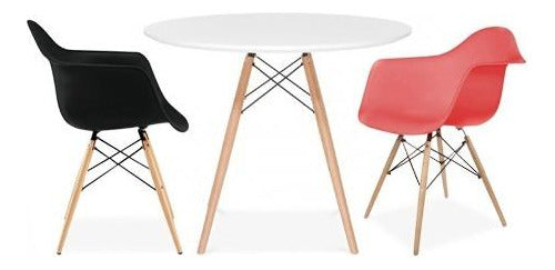 Lumax Eames Round Table 120cm Wooden Legs Premium Quality 1