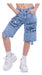 Girls' Jean Bermuda Shorts with Decorative Chain - High Waist - Adjustable Waist - 6 Pockets 0