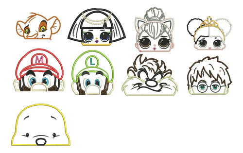 Matrices D10s Machine Embroidery Faces Pack: Lol, Mario, Harry Potter & More 0