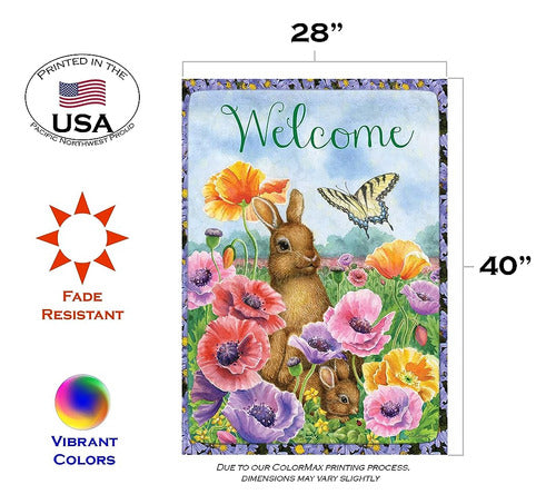 Toland Home Garden 109960 Bunny Amapolas Bandera De Pascua 2 1