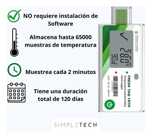 Simpletech Data Logger USB Temperature and Humidity Multiuse 1