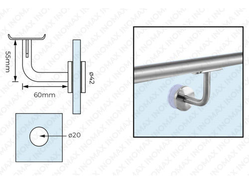 Glass Balustrade Handrail Support Stainless Steel 5
