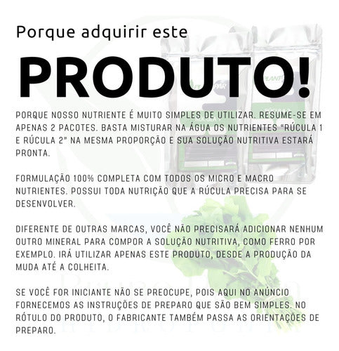 Nutrientes Para Rúcula Na Hidroponia 1000 Litros 3