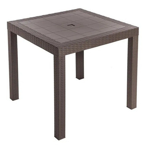 Square Plastic Rattan-like Table 70 x 70 Alejo 2