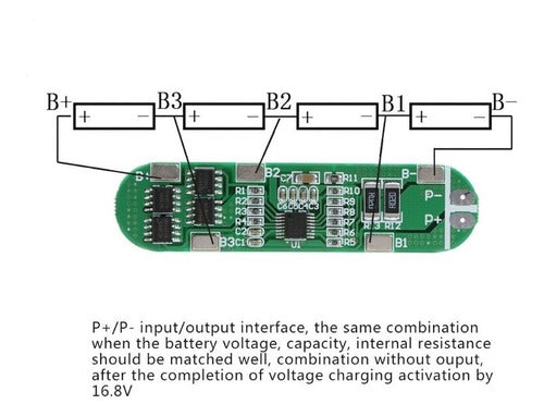 TecnoliveUSA Modulo Placa Protección Cargador 4s Baterías 18650 14.8v 12a 6