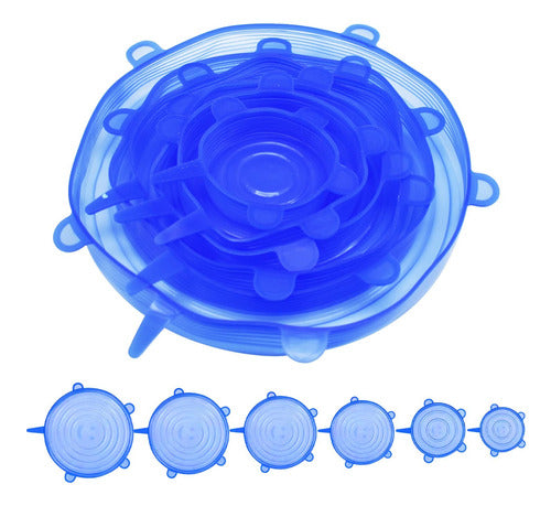 Multi-Purpose Adjustable Silicone Lids x6 - Fits Various Shapes 0