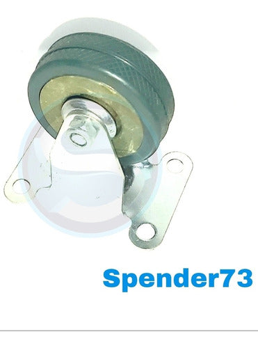 S73 Fixed Wheel 50mm Rubber-Metal Height with Base 70mm 1